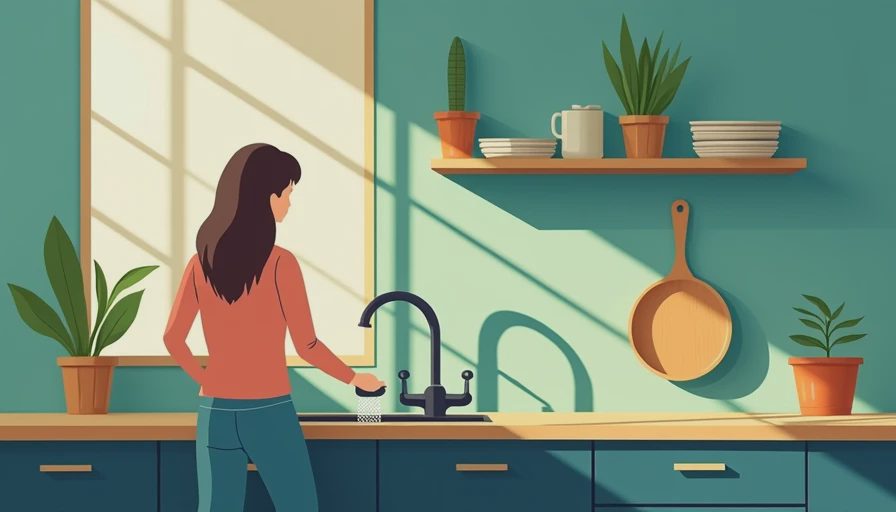 Illustration for kitchen sink faucets