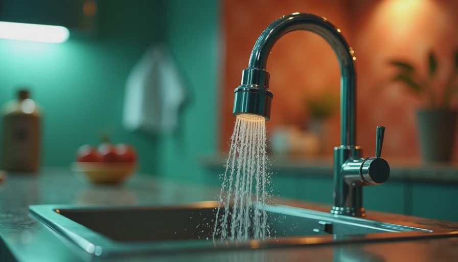 Visual context for kitchen faucet with sprayer