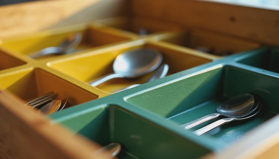 Visual context for kitchen drawer organizer