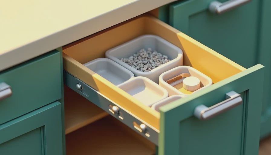Visual context for kitchen cabinet organizers